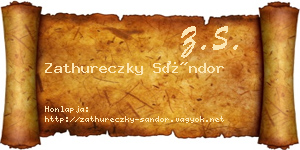 Zathureczky Sándor névjegykártya