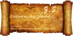 Zathureczky Sándor névjegykártya