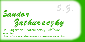 sandor zathureczky business card